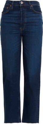 Logo Patch Straight Leg Jeans-AS