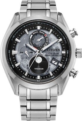 Men's Citizen Eco-Drive® Sport Luxury Super Titanium™ Radio Controlled Chrono Watch with Grey Dial (Model: By1010-57H)