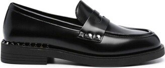 Studs Detailed Round Toe Loafers-AA