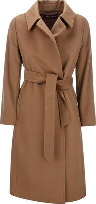 Belted Long-Sleeved Coat-AX