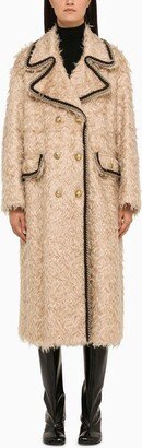 Long beige mohair coat