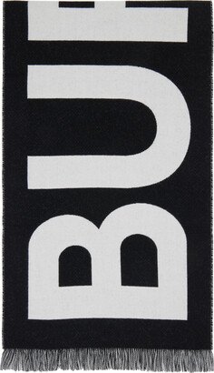 Black & White Jacquard Logo Scarf