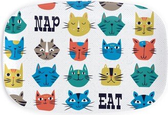 Serving Platters: Nine Lives - Novelty Cats Serving Platter, Multicolor