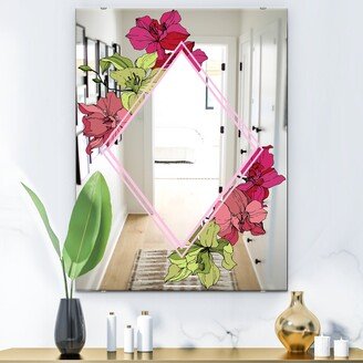 Designart 'Efflorescent Gold Simple 14' Traditional Mirror - Printed Wall Mirror