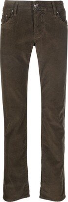 Corduroy Straight-Leg Trousers-BE