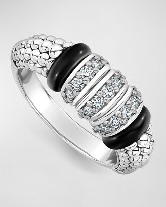 Black Caviar Small 3-Link Diamond Ring