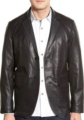 Missani Le Collezioni Classic Fit Lambskin Leather Blazer