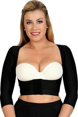 InstantRecoveryMD InstantRecoveryMD Underbust Crop Top with Front Zipper Shapewear Compression Body Shaper (Black) Women's Clothing
