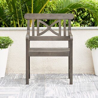 Grey-washed Farmhouse Wood Patio Armchair