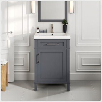 Garci 24 Inch Transitional Dark Grey Style Bathroom Vanity