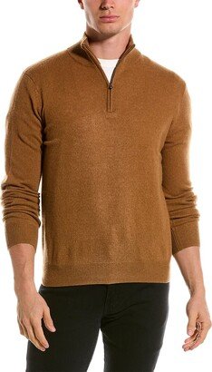 Cashmere 1/4-Zip Mock Sweater-AH