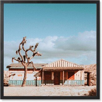 Photo Tiles: Desert Outpost Photo Tile, Black, Framed, 8X8, Blue