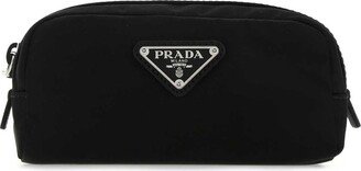 Logo Plaque Zipped Toiletry Bag