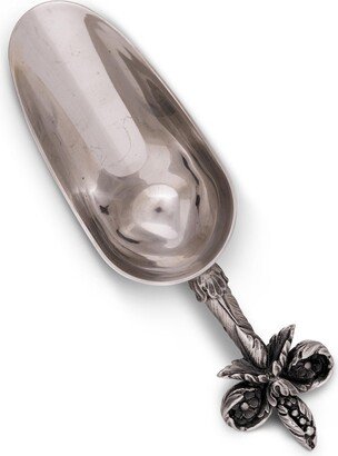 Stainless Steel Ice, Utility Scoop with Solid Pewter Fleur De Lis Handle