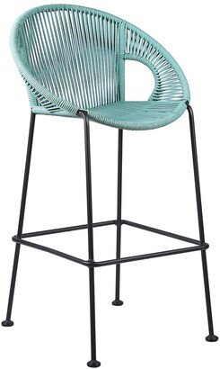 Acapulco 26In Indoor Outdoor Steel Bar Stool With Wasabi Rope