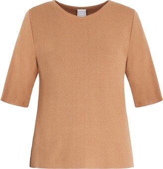 Viscose Crew-neck S/sleeve Sweater Sweater Camel