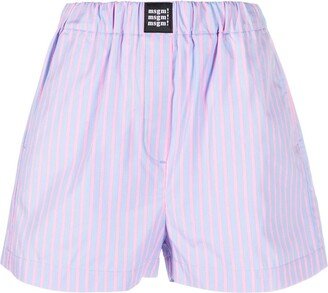 Stripe-Pattern Cotton Shorts-AA