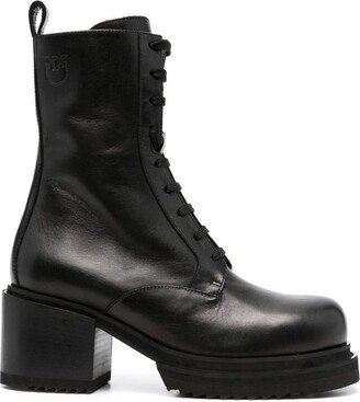 Round-Toe Lace-Up Combat Boots