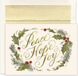 Masterpiece Studios Holiday Collection 16-Count Boxed Christmas Cards With Foil-Lined Envelopes, 7.8