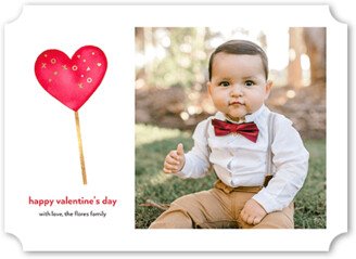 Valentine's Day Cards: Lollipop Love Valentine's Card, White, 5X7, Pearl Shimmer Cardstock, Ticket