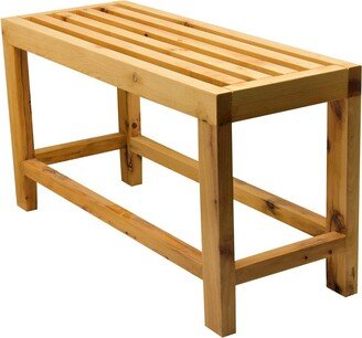 26 Solid Wooden Slated Single Person Sitting Bench