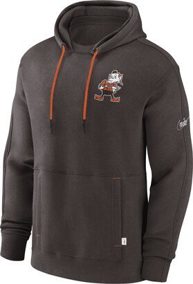 Cleveland Browns Layered Logo Statement Men's NFL Pullover Hoodie in Brown