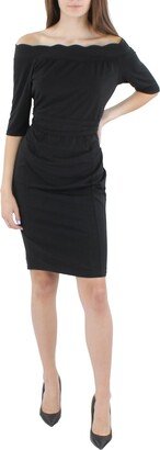 Womens Stretch Scalloped Maternity Dress