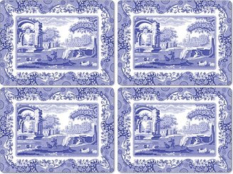 Table Linens, Set of 4 Blue Italian Placemats