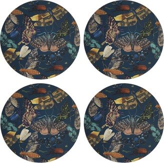 Pure Table Top Kew Gardens Living Jewels Midnight Round Placemats - Set Of 4