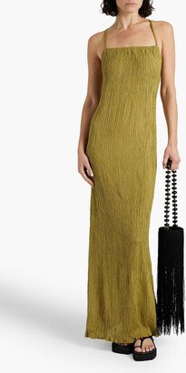 SAVANNAH MORROW Cher crinkled bamboo and silk-blend maxi dress