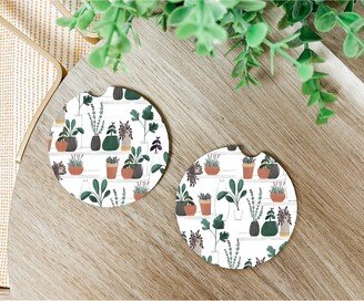 Plant Mom Car Coasters Set, Lover Decor, Stocking Stuffer, Funny Coasters, Car Accessories