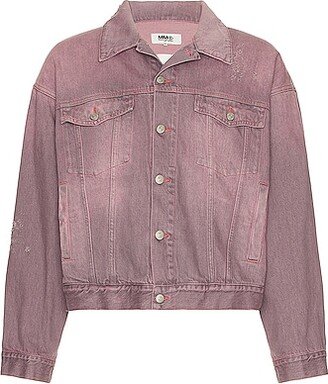 Denim Sports Jacket in Pink