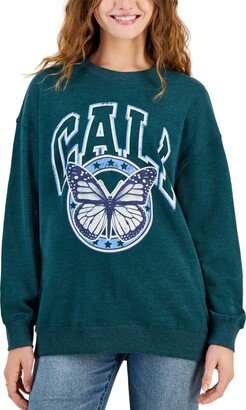 Juniors' Butterfly Crewneck Sweatshirt