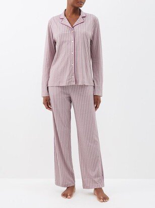 Cayla Houndstooth-print Organic-cotton Pyjamas