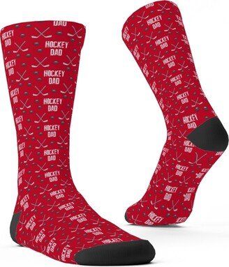 Socks: Hockey Dad - Red Custom Socks, Red