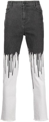 Dripping mid-rise skinny jeans