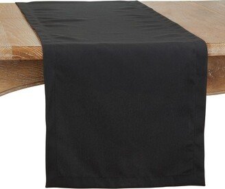 Saro Lifestyle Solid Color Everyday Table Runner, Black,