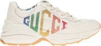 Rhyton Glitter Logo Lace-Up Sneaker