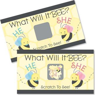 Big Dot of Happiness Girl Bee Gender Reveal - What Will It Bee Gender Reveal Scratch Off Cards - Baby Shower Game - 22 Count