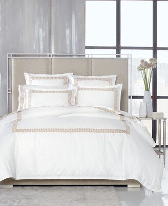 Chain Links Embroidery 100% Pima Cotton Duvet Cover Set, Full/Queen, Created for Macy's