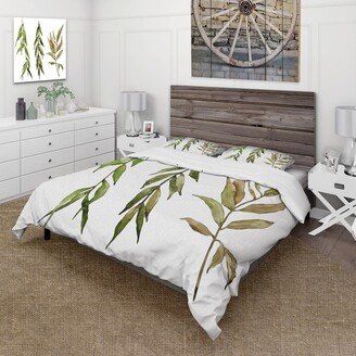 Designart 'Three Willow Branches' Farmhouse Duvet Cover Set