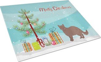 CK4737LCB York Chocolate No.1 Cat Merry Christmas Glass Cutting Board