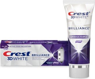 Crest 3D White Brilliance Teeth Whitening Purple Toothpaste - Luminous Mint - 3.5oz