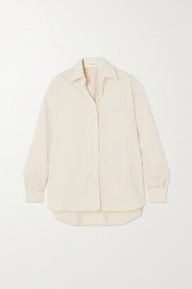 The Frankie Shop - Georgia Pinstriped Crepe De Chine Shirt - Neutrals