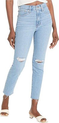 Perfect Vintage Jeans with Rips and Raw Hem in Bradwell Wash (Bradwell Wash) Women's Jeans