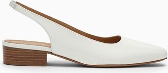 White leather slingback