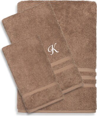 Linum Home Textiles Turkish Cotton Personalized Denzi Towel Set, 3 Piece - K