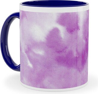 Mugs: Watercolor Texture - Purple Ceramic Mug, Blue, 11Oz, Purple