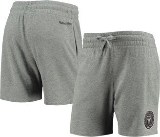 Women's Heathered Gray Inter Miami Cf Logo Shorts