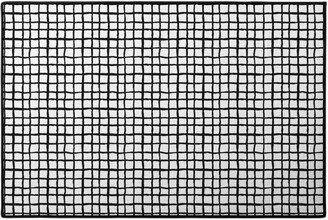 Door Mats: Simple Grid - Classic - Black And White Door Mat, Black